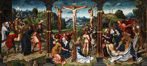Altar Painting with Calvary Scene